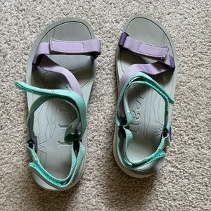 LLBean Katahdin 4Point Women’s Sport Sandals Light Mauve & Ocean Teal Size7M